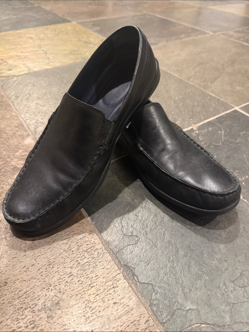 Cole Haan Black Leather Slip-On Loafers - Men